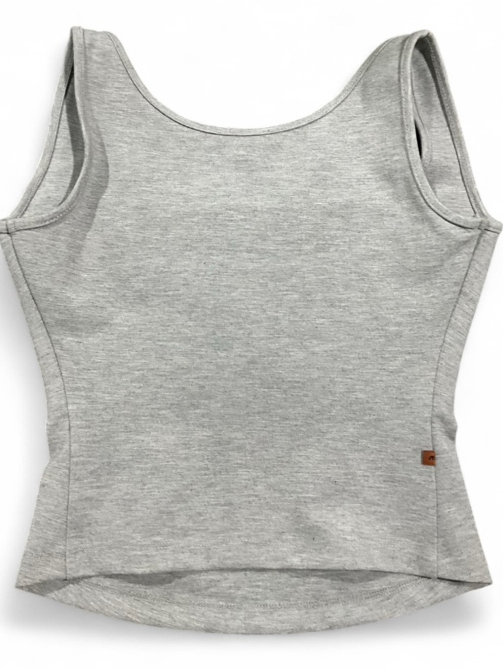 NWT MIAOU Luna Snatch Crop Tank Top Heather Gray Stretch Sculpt Corset Tee XXS - Picture 8 of 12